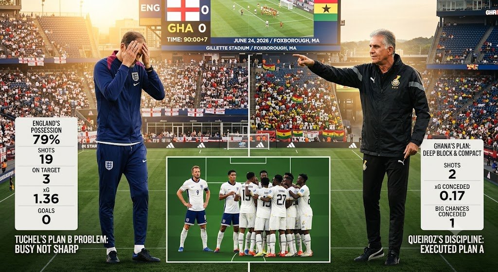 England vs Ghana 2026 Three Lions Held to Goalless Draw